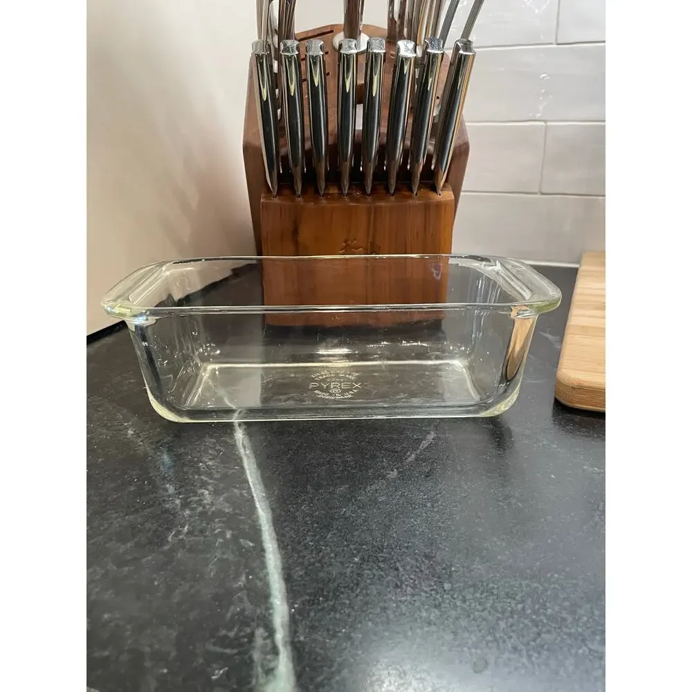 VTG Pyrex clear glass loaf pan 1950's - 1960's